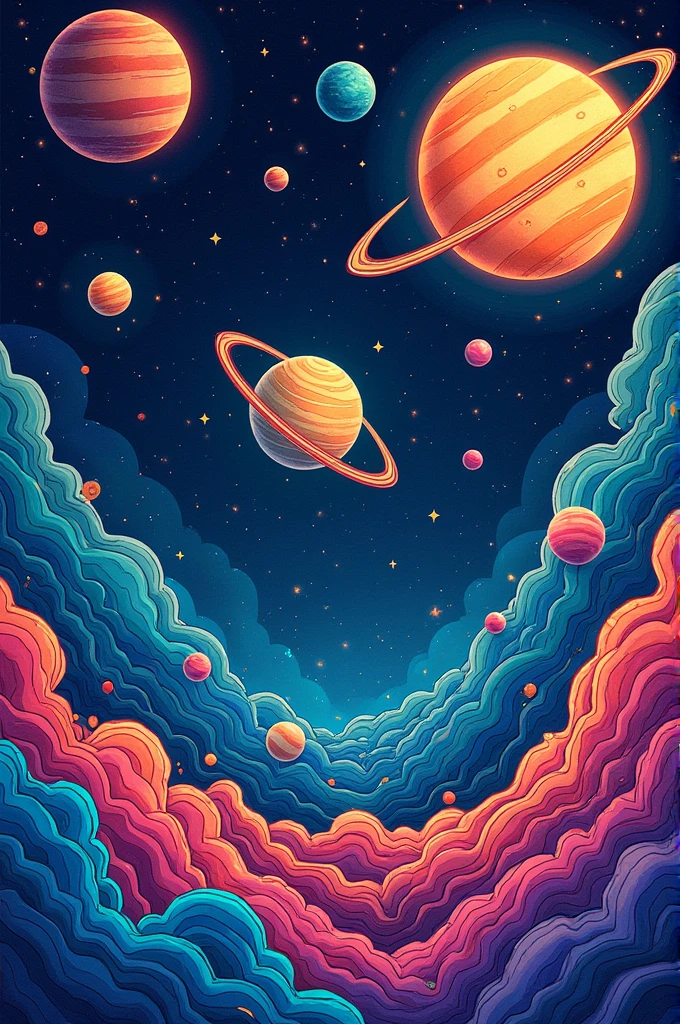 Cover for coloring book about outer space high resolution full hd 