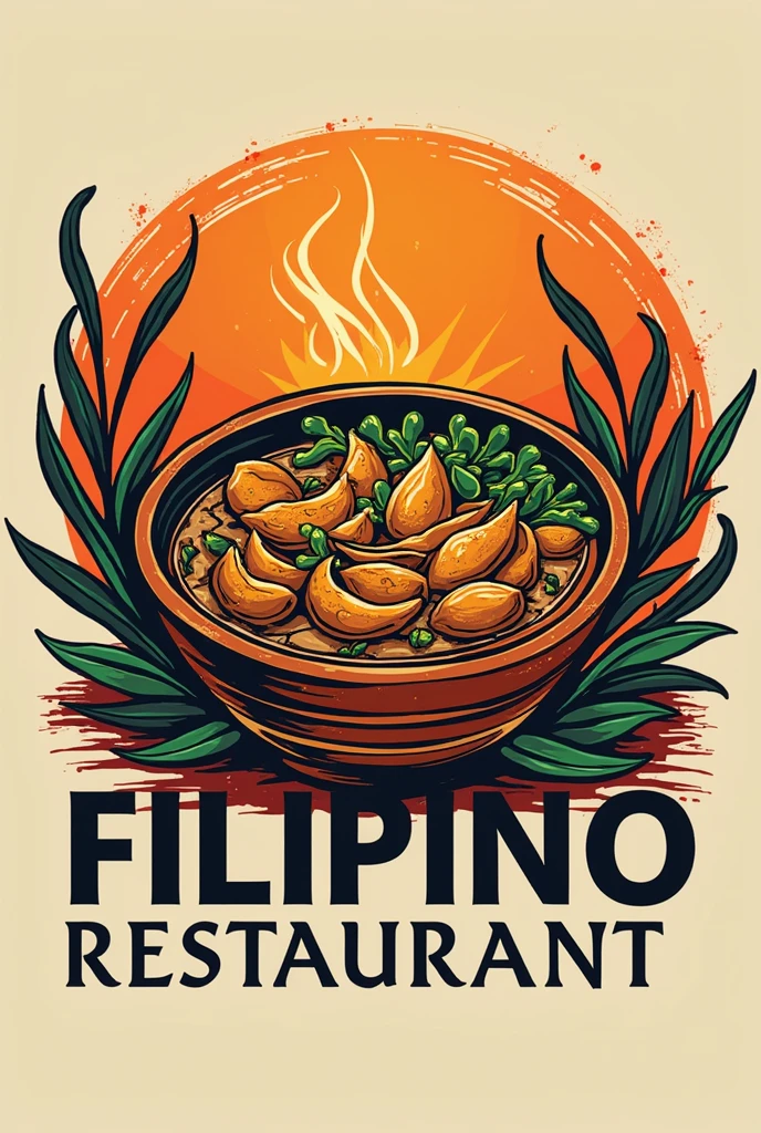 Give me a Filipino restaurant logo with a tagline and we have a 7 element of art