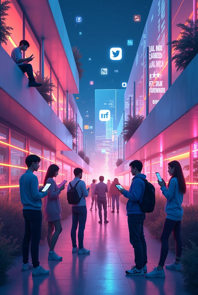 Generate an image in the subject of social media