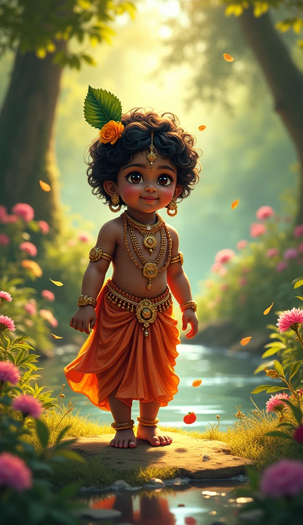 Little krishna in garden