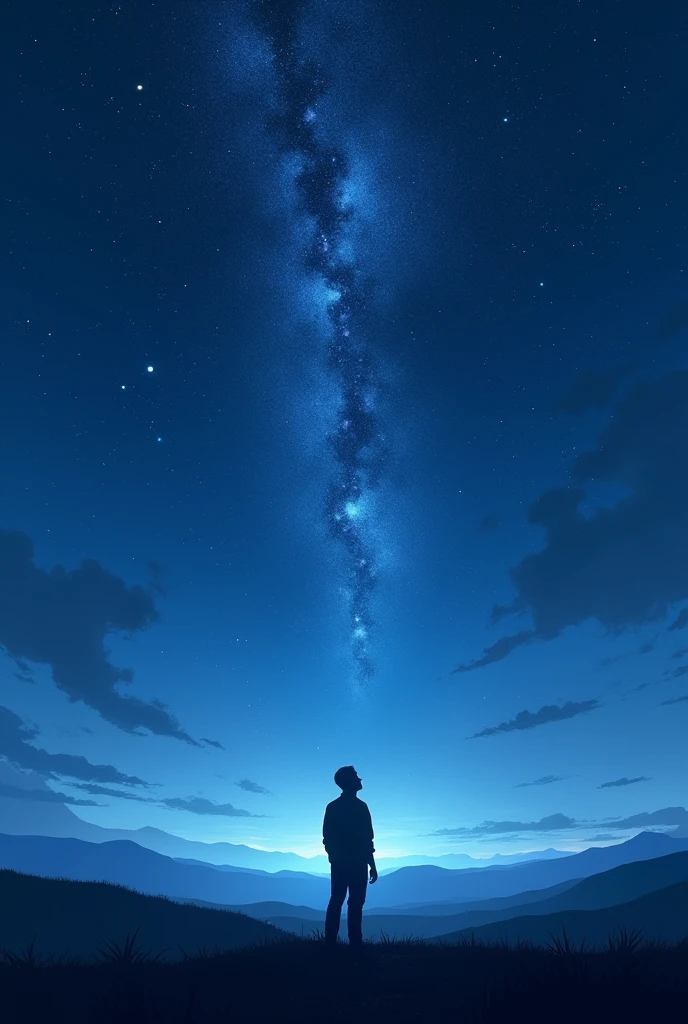 Night sky one man photo 