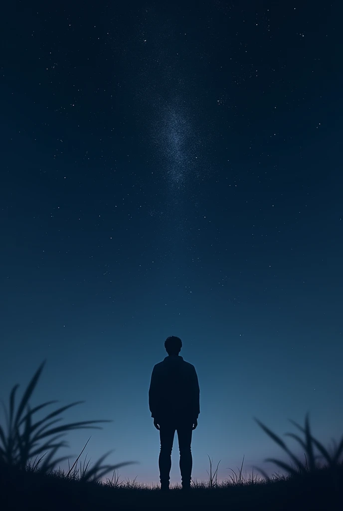 Night sky one man backside