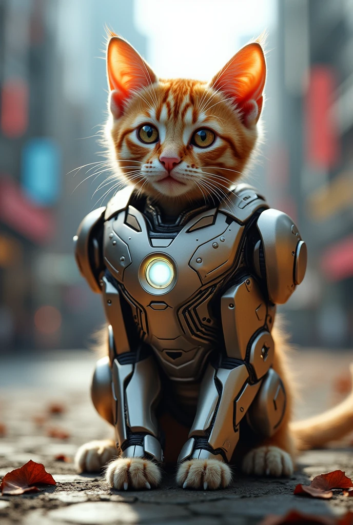 Cat with Iron man suit