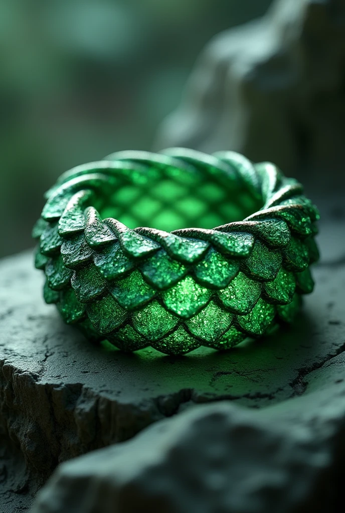 .
Green ring with dragon scale