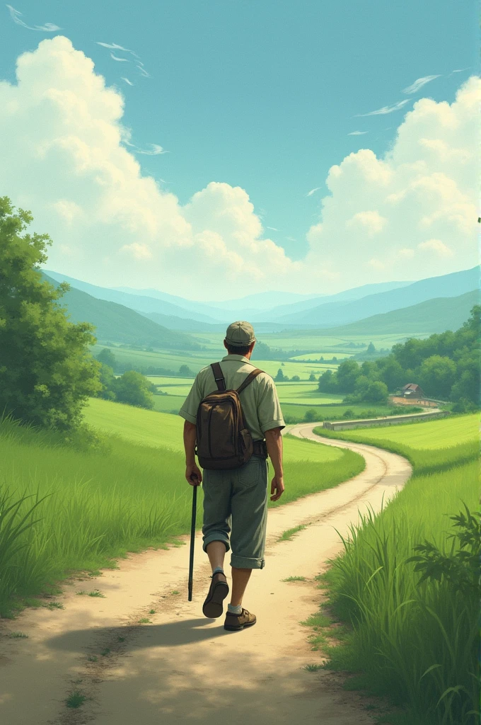 A man walking on the road