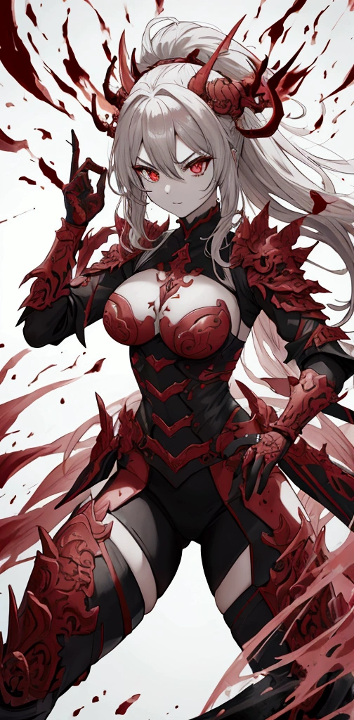 Create a beautiful hell warrior by striking various battle poses