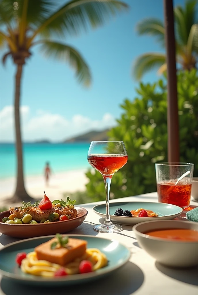 Create a video for Instagram stories of our travel agency Colreservas, that shows a luxury trip to the Caribbean in a luxury hotel. Includes one person enjoying all the amenities of the hotel, as a la carte meals, playa, Pools, Premium liquors and spa. That lasts less than 60 seconds in 1080x1920 pixel format.