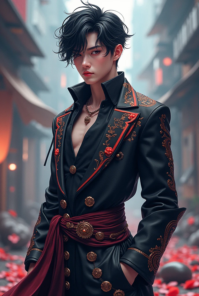 clothes, modern fantasy, for man, unreal, anime, aesthetic
