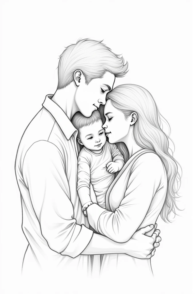 Family moments pencil sketch