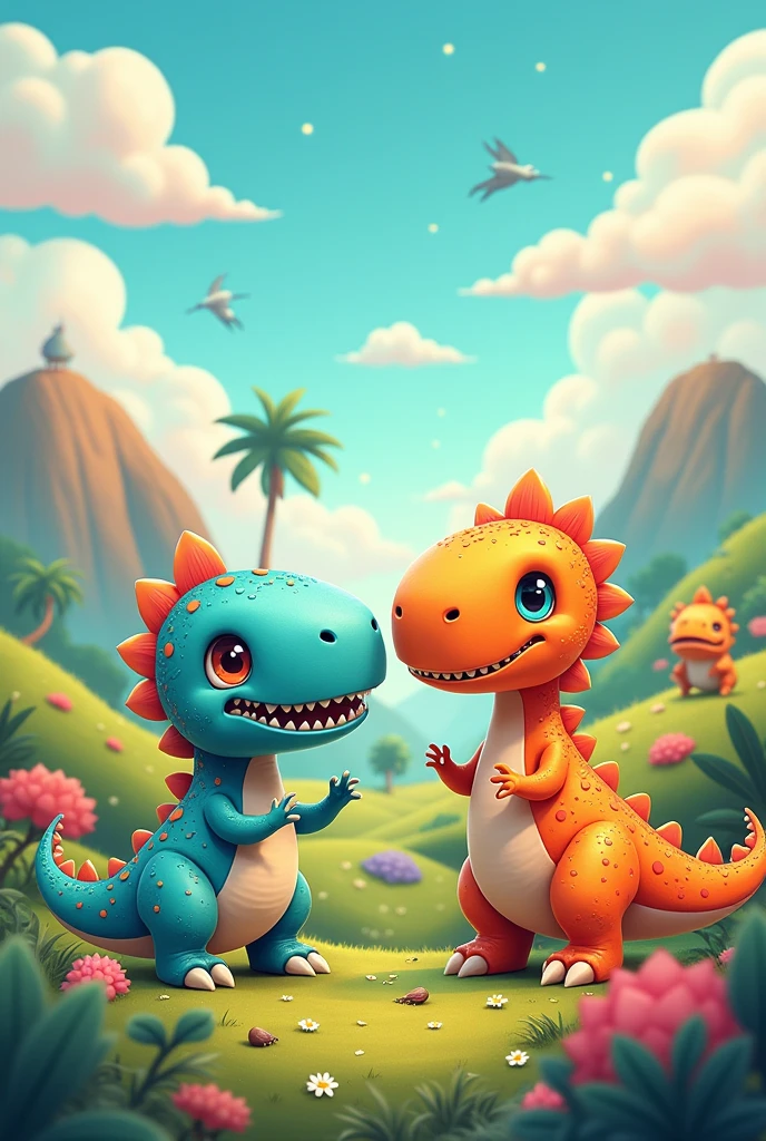 Cartoonish, cute dinosaurs