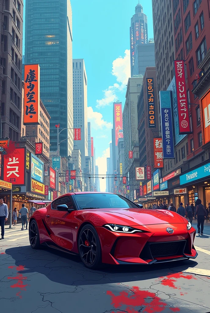 a nissan magnite car drawing on the theme of ''my city my magnite''