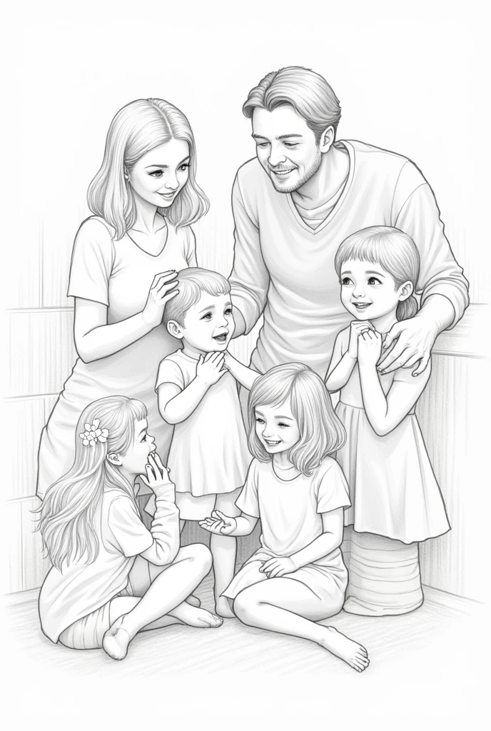 Family moments pencil sketch another moments
