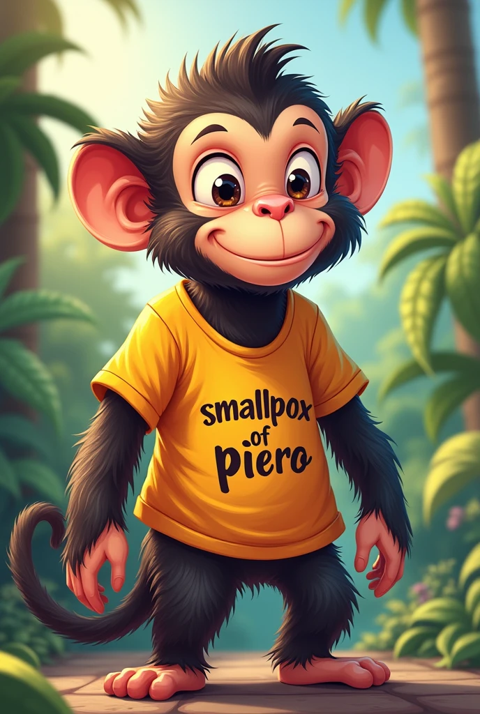 I need a monkey that says on his shirt "smallpox of Piero" in Spanish