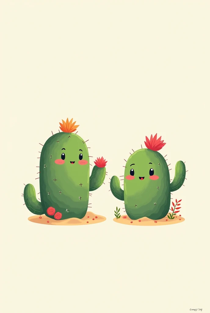 Two cactus, em formato de desenho 