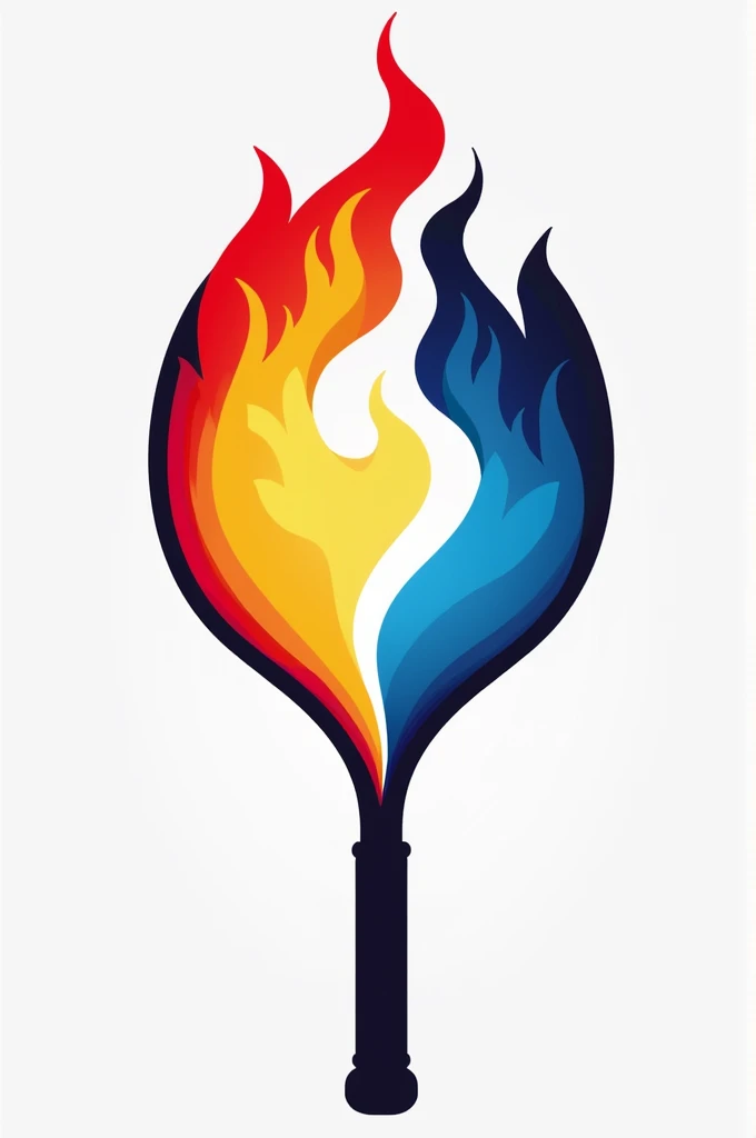 Make a logo for tennis team of BITS PILANI HYDERABAD, it should also have a fire with Red, Yellow, Blue colour flame