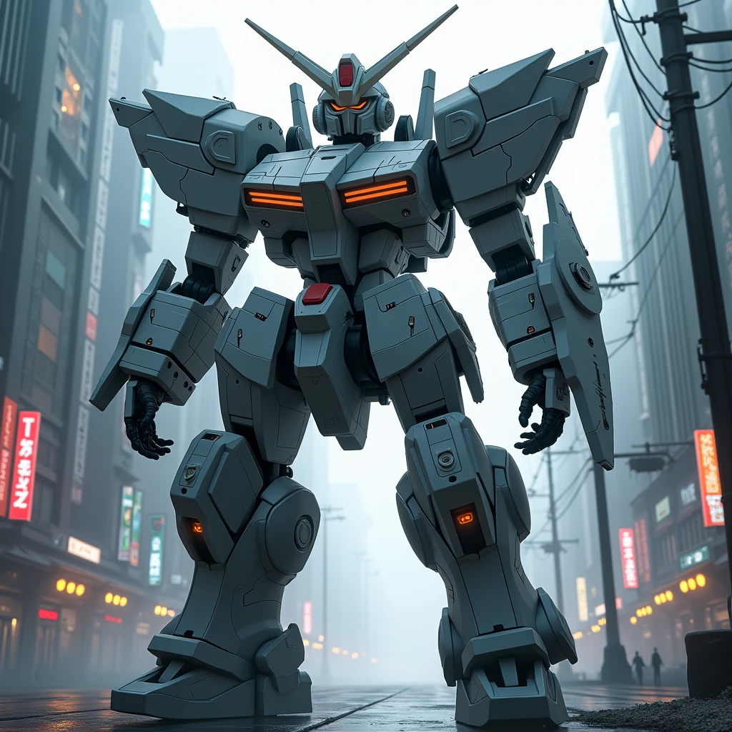 anime, huge robot, armored core style,