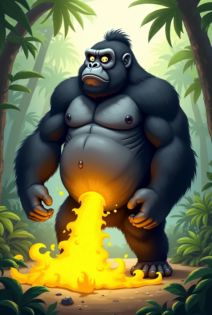 Gorilla farts yellow