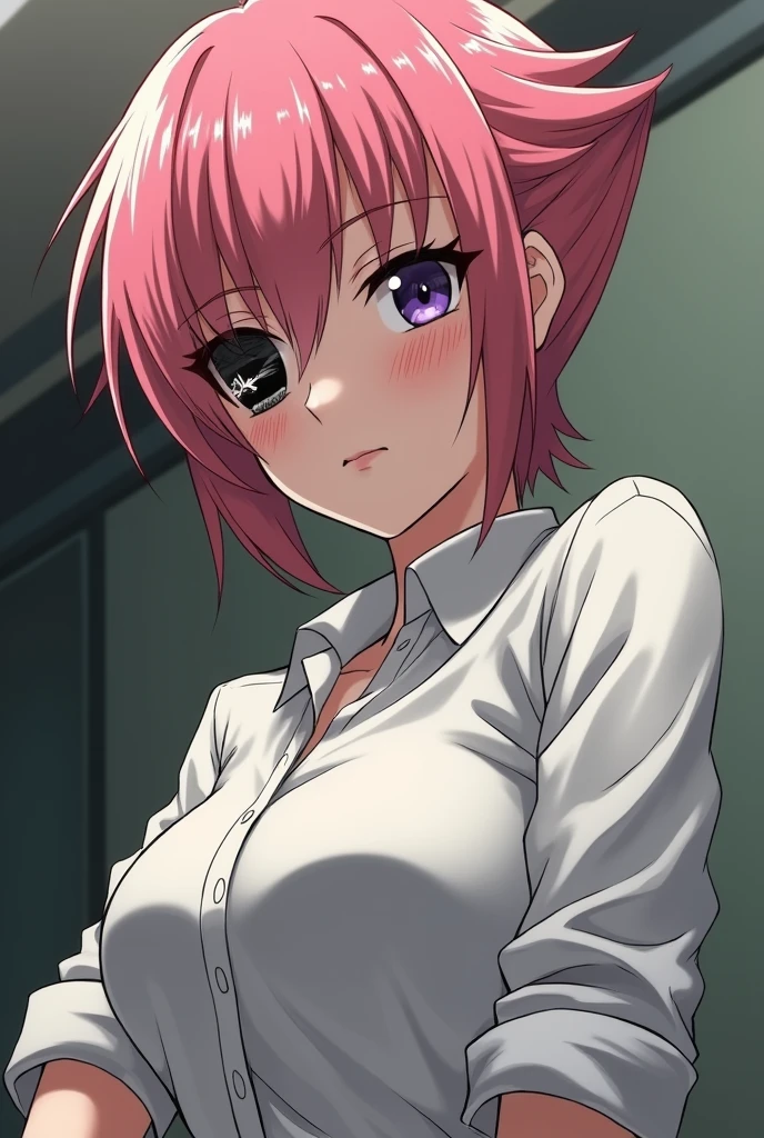 source_anime, ambient light , 
Makima, long hair,  Braided Ponytail ,red hair, detailed gold eyes, hair between eyes,(( perfect eyes )), Perfect face, expressive eyes, close up face,
((undress open shirt)), nipples ,,pants, ((wet body)),  
indoors, bed, realistic bed room, ((shackles)), (missionary position), 
cowboy shot, looking at viewer, solo, dutch angle, medium breast, open mouth, in panties, black pants,