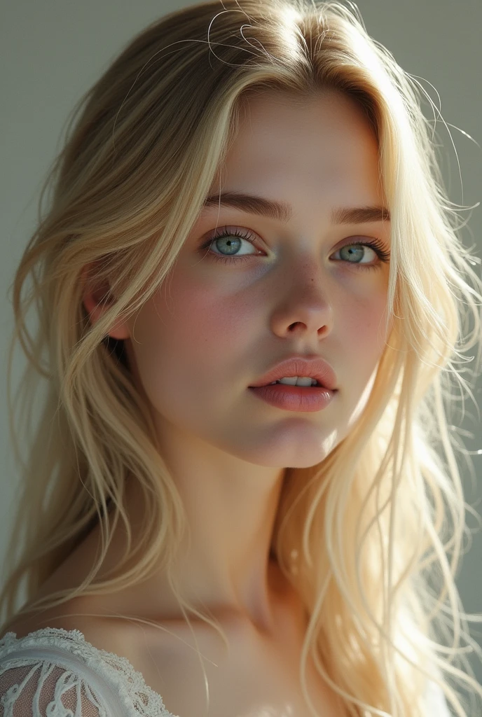 Create a white woman with blonde hair