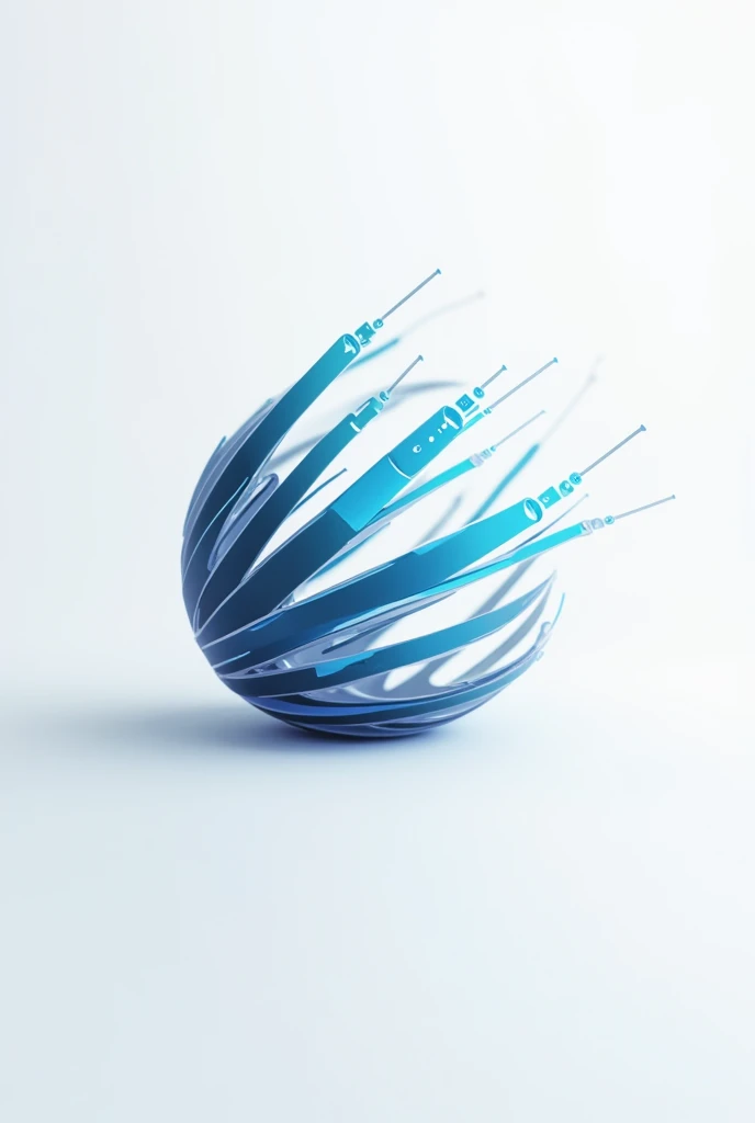 Give me a fiber optic logo with blues and grays 