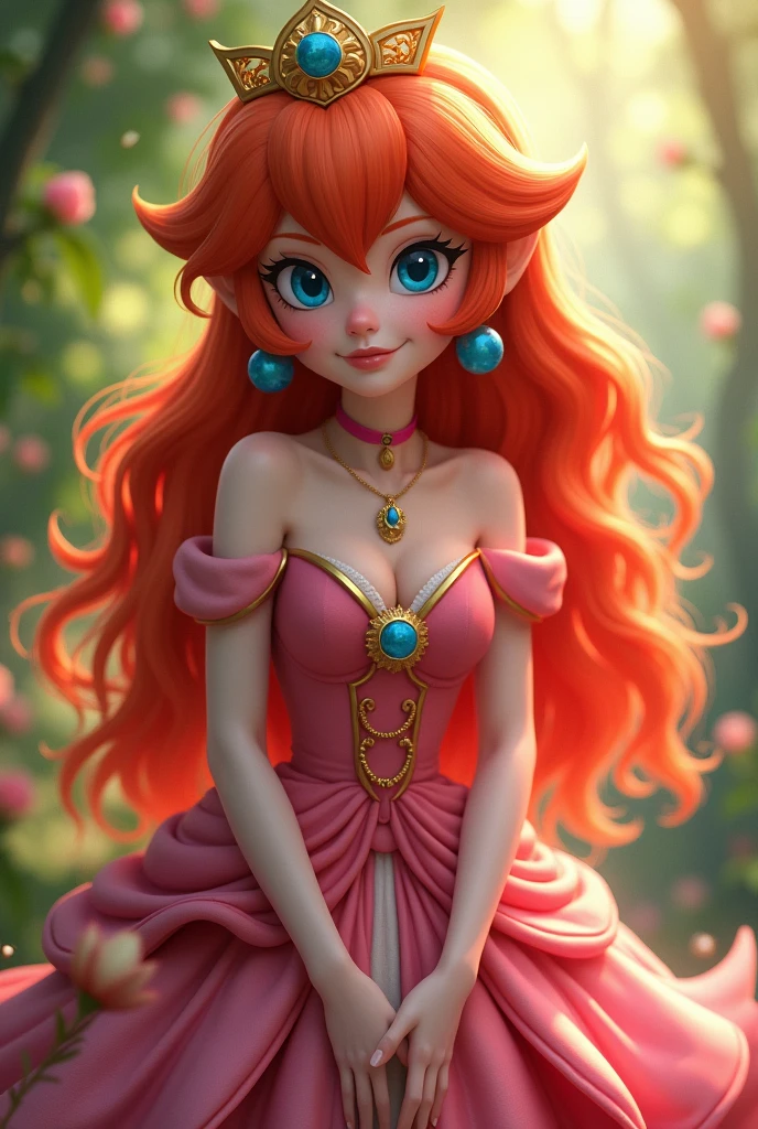 Princess Peach with red hair
