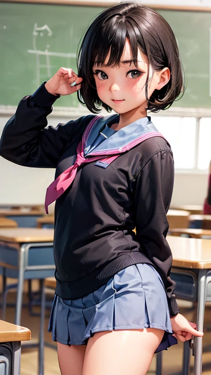 Himiko Toga、School classroom、evening、Realistic、gloss、