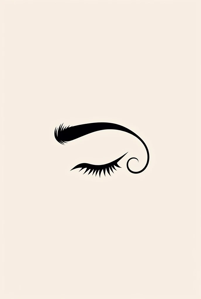 Give me a design of a stylish eyebrow logo that forms a partially visible ring on the right side.