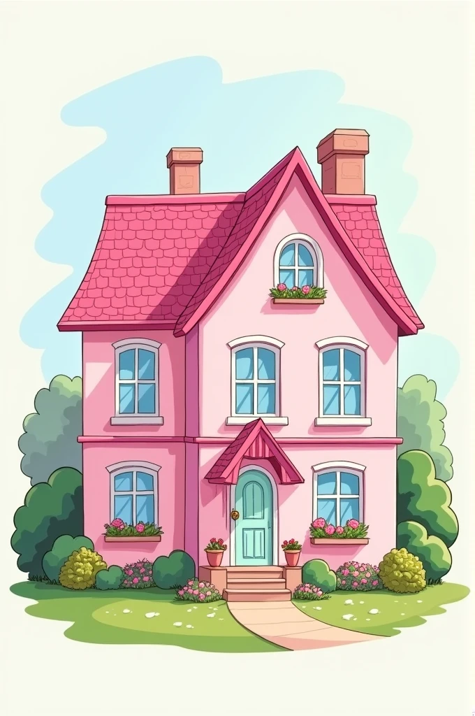 Barbie house easy to draw
