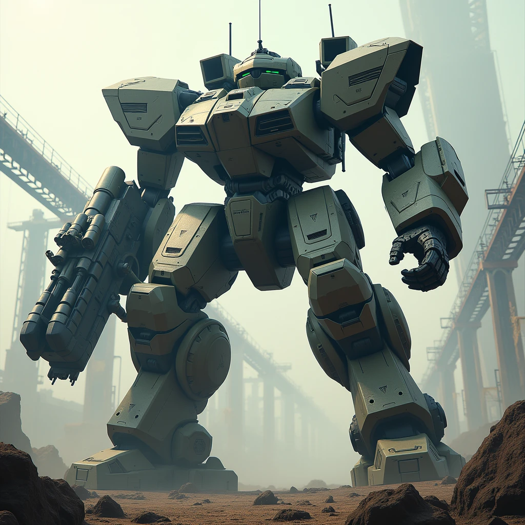 game cg, huge robot, armoredcore style,