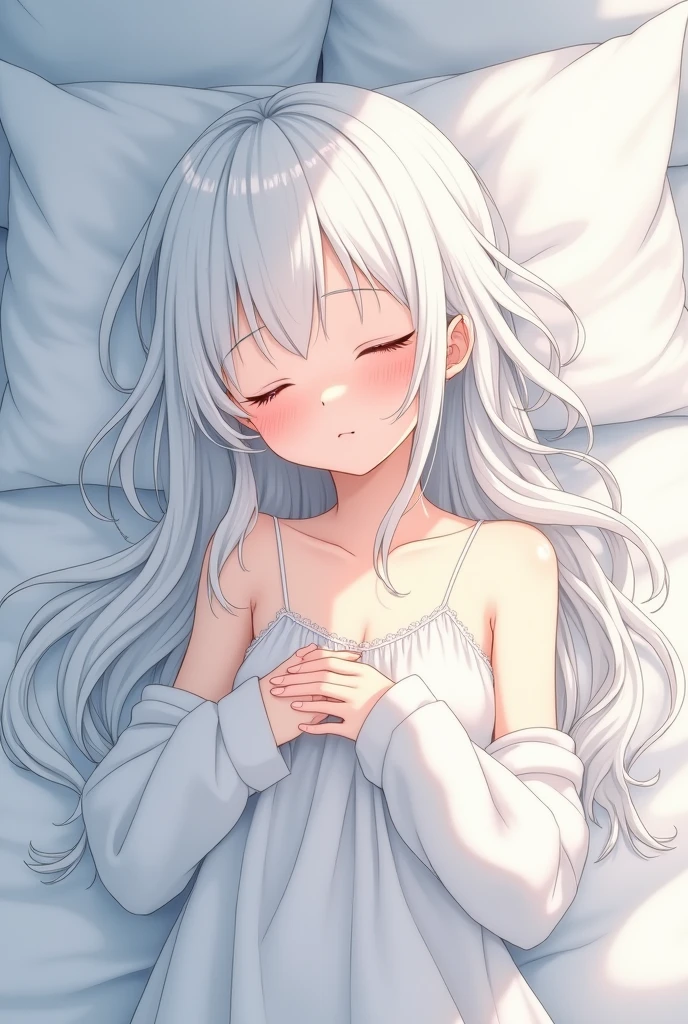 {{{ girl}}}, silver hair, small breast, erectile nippres, sleeping, closed eye, portrait, realistic, camisole, ((camisole lift)), bare breasts, sexual fluids, sidelighting, wallpaper, nsfw, {{{vulgarity}}}, spread vagina,((trembling)), (((cum in mouth, cum in pussy, cum on body, cum on breasts, cum on hair, excessive cum, pussy cum))), prison, ((best quality))