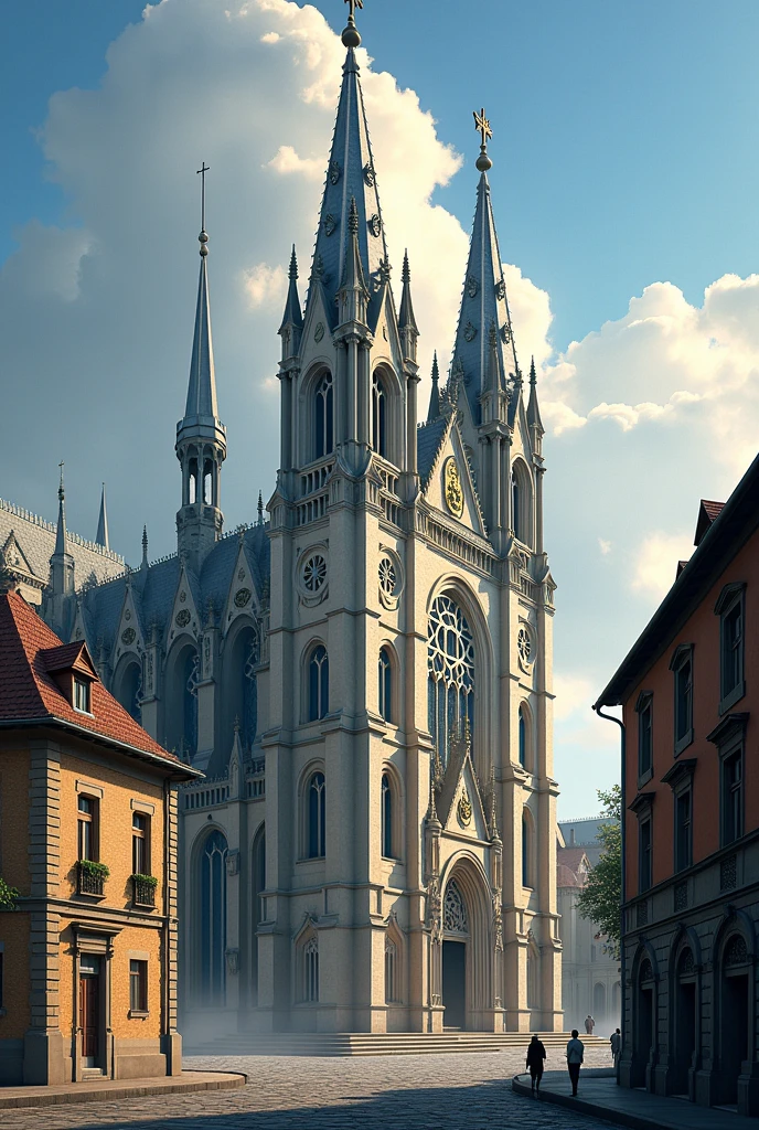 catholic church with fleur-de-lis decorations
