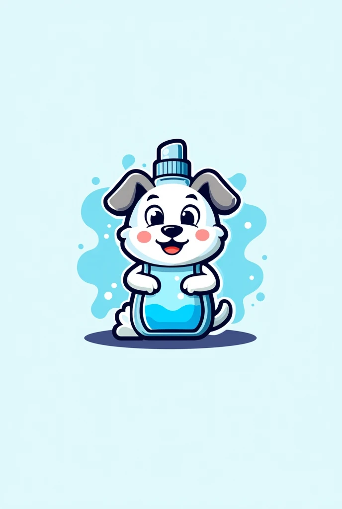 Create a logo for my company, with a bottle of cleaning product. with the following sentence, products three brother I want the name to be the one I am putting without being in another language, and I want a bottle like a PET with blue liquid inside