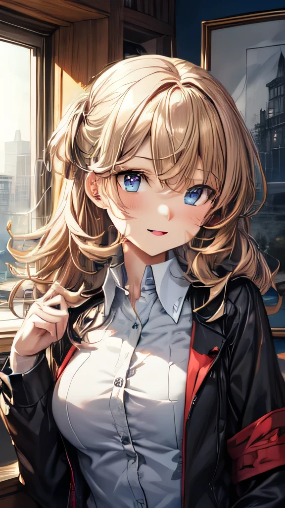 Very delicate,
beautiful girl,
BREAK,
8k,
Highest quality,
masterpiece,
Super adopted,
Ultra-detailed,
Ultra-fine illustrations,
BREAK,
Active Pause, Dynamic Angle,
indoor,
Shiny,
bright,
Rim Light,
BREAK,
one person,
alone,
Perfect female body,
Big Hair,
Fluffy hair,
Air Van,
Long bangs between the eyes,
Round face,
Blue eyes,
smile, Open your mouth,
Medium sized, well-proportioned chest,

全身像

BREAK,Student uniform