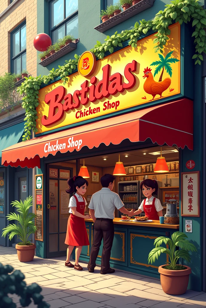 I need a chicken shop that says Bastidas chicken shop