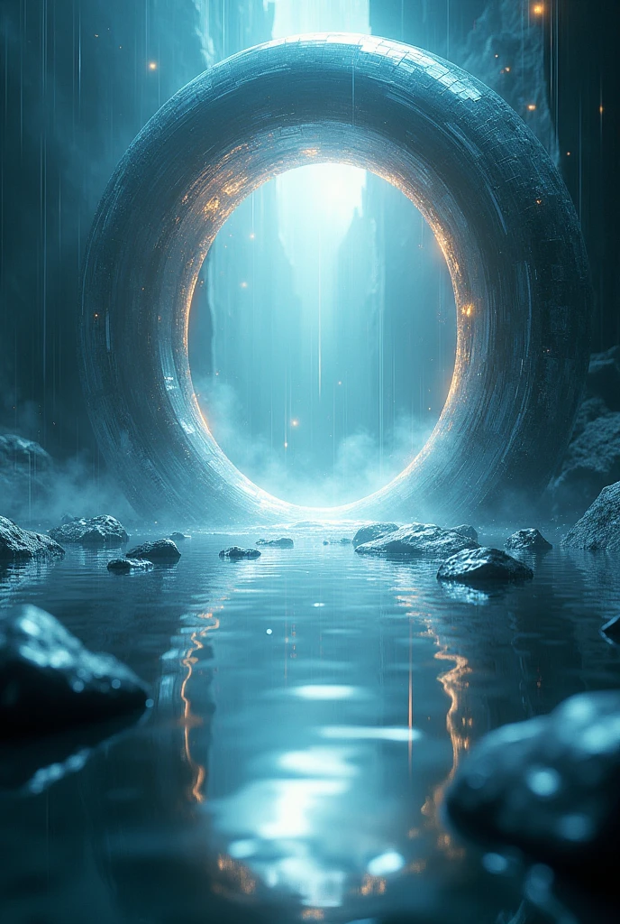 Mirror portal with lots of reflection and light