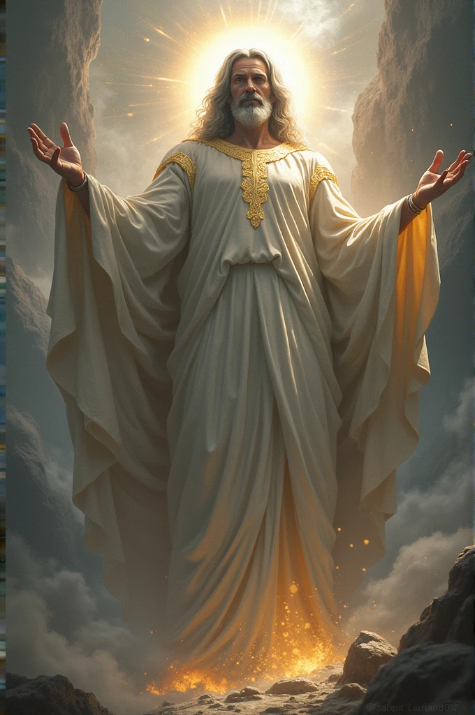 God telling you to be strong, that the work he eats or he will finish. An imposing image that has a positive impact