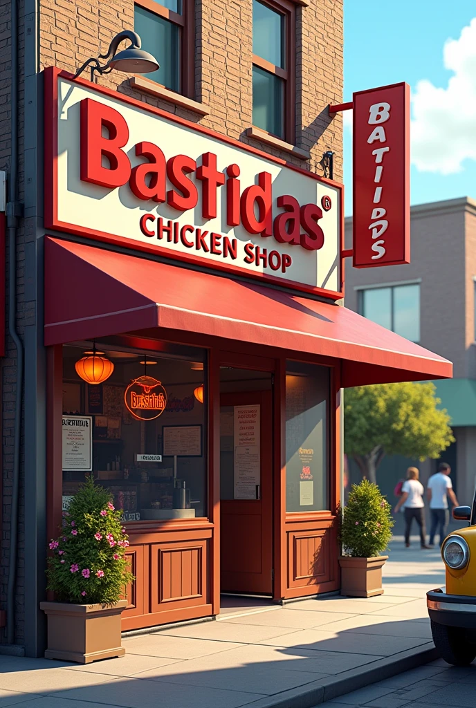 I need a chicken shop that says Bastidas chicken shop but that looks real