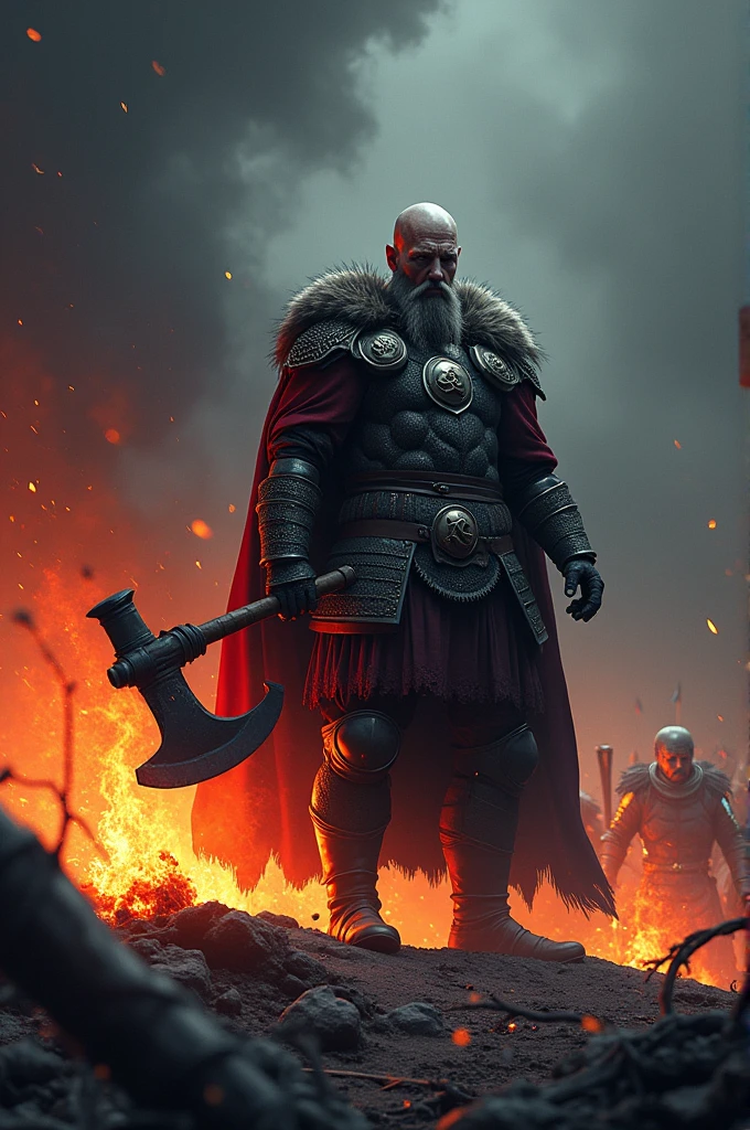 Centro democrático viking Warrior themed fighting against the Shadows of comunism