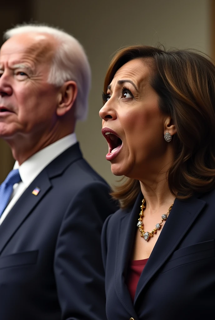 kamala harris and Joe biden are very surpised by the trump election