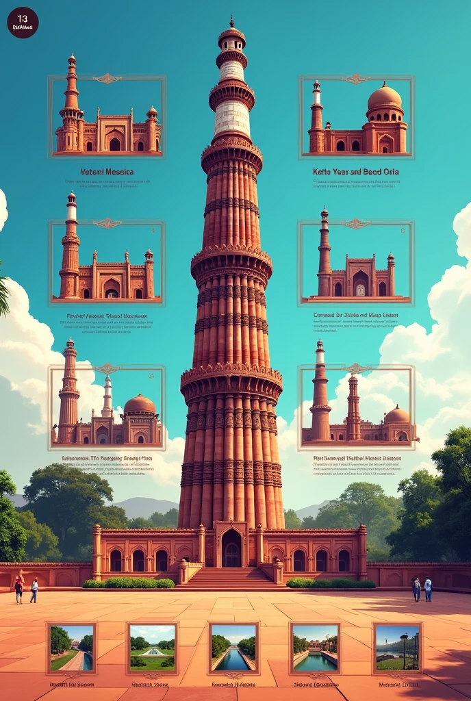 For a YouTube thumbnail idea for "Kutub Minar Mahruli Complex Delhi," you might consider:
Title Overlay: "Explore the Majestic Qutub Minar!"
Visual Elements: A high-resolution image of the Qutub Minar prominently featured in the center. Include smaller images or icons of the surrounding Mahruli complex landmarks in a collage format.
Color Scheme: Use vibrant colors to highlight the Qutub Minar and create a sense of depth, with contrasting text colors for readability.
Additional Details: Include an arrow or marker pointing to notable features of the complex, with a text overlay like "Hidden Gems Revealed!"
This will create an engaging and informative thumbnail that draws viewers in.