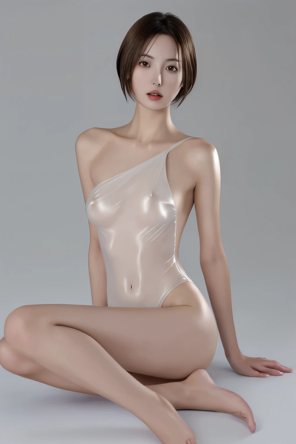 8k　high quality2.5　high resolution2.5　Full body image　Keiko Kitagawa　RAW Photos　（Depth of written boundary）　Turn around　Use lots of white　ASİAN　young　topless　silver　High heels　Cute Face　Almost naked　A costume that reveals full nudity　round face　Fair skin　Thin thighs　High pin heel　Glowing Skin　Slender　I can see the ribs　Narrow waist　Thin body　Long, Slender legs　Thin arms　See-through swimsuit　Nipple shape　female genital shape　美しい手　Adult women　Brown Hair　Super short hair　 Dark Eyes　metallic　Highly revealing　Hands on the back of the head