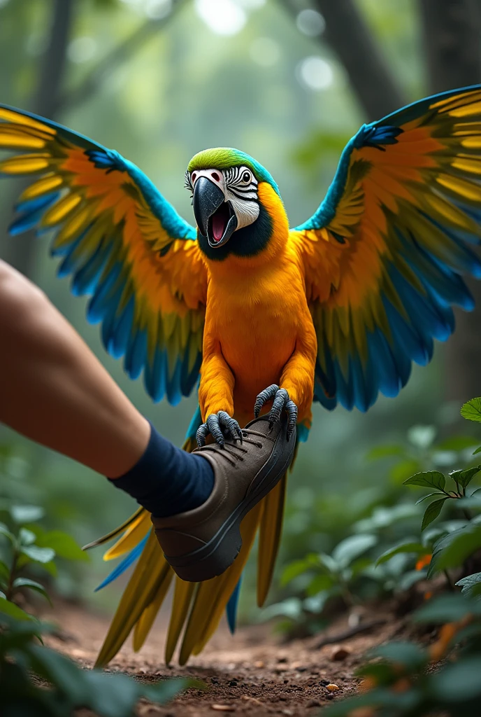 Parrot getting kicked