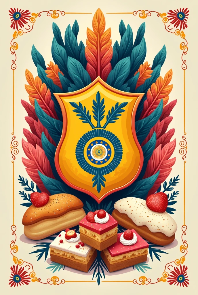 Design Concept:
Main colors:

Use the color palette of the Bolivian flag: red, yellow and green.
Add details in pastel tones that match your baking business.
decorative elements:

It includes national symbols such as the Bolivian cockade and the shield., Delicately stylized to complement the theme.
Integrate patterns inspired by Andean textiles or floral details that are representative of Bolivian culture..
Details Related to Pastry:

It includes illustrations of typical Bolivian desserts such as empanadas., salteñas or festively decorated cakes, integrated into the background.