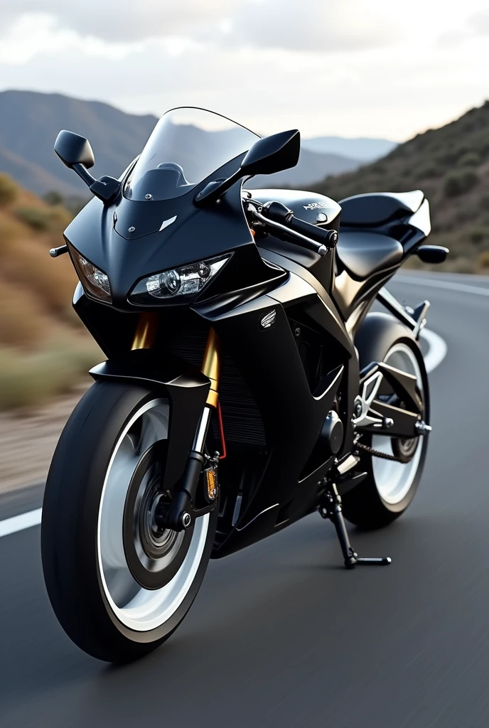 Honda CBR 600rr black with white rims year 2005