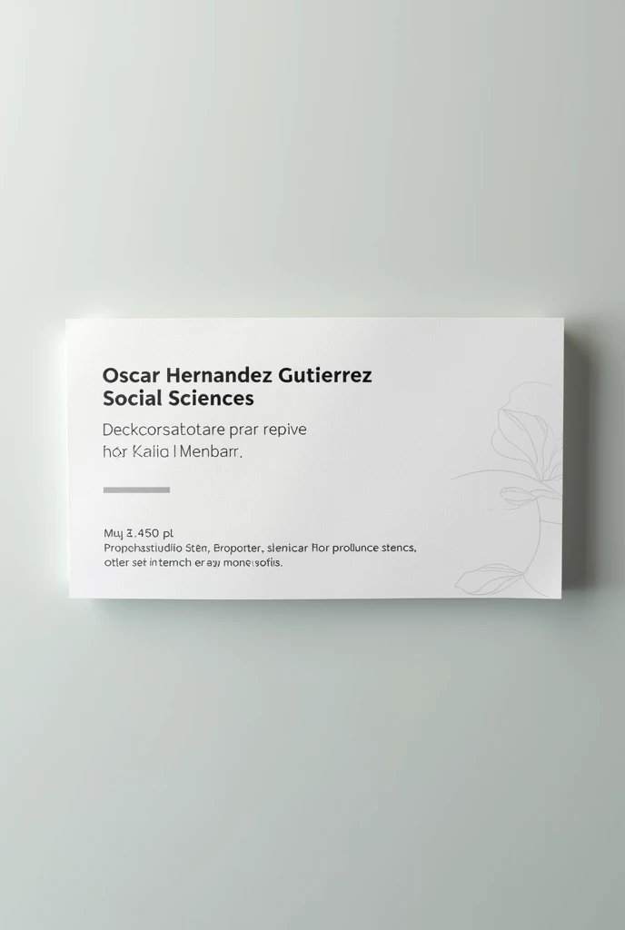 Make a label that says Oscar Hernandez Gutierrez and Social Sciences