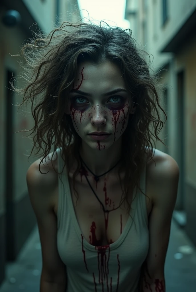 Sick Woman Curly Hair Zombie