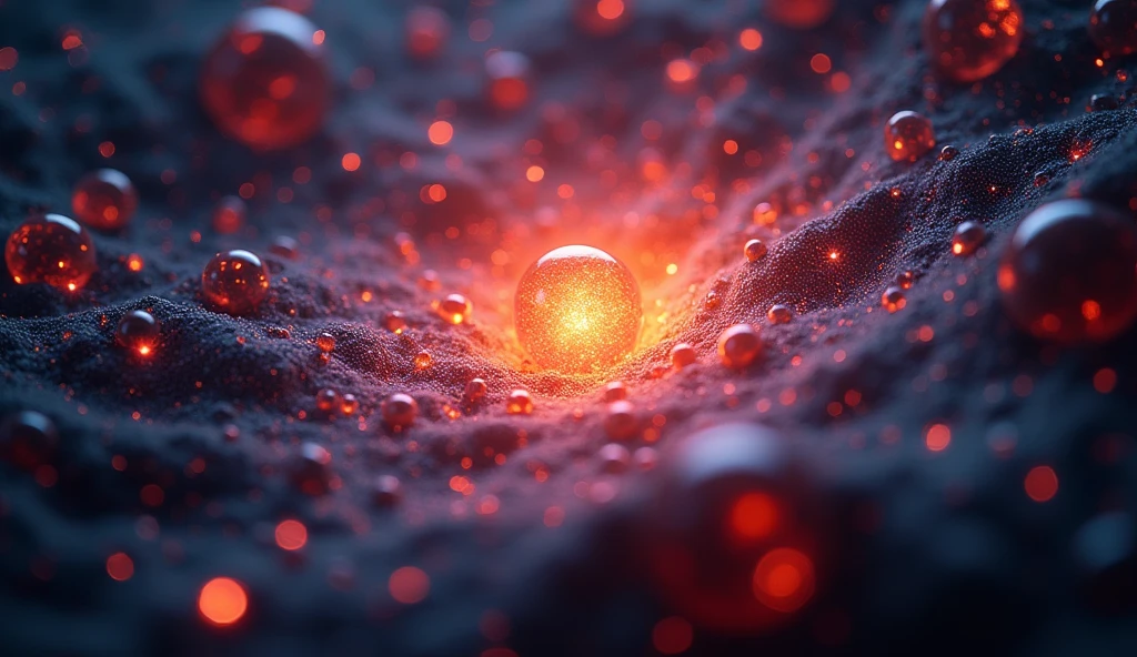 Particles converge toward the center,Inside the atom、Luminescent quantum atomic structure、Electrons rotate at the speed of light