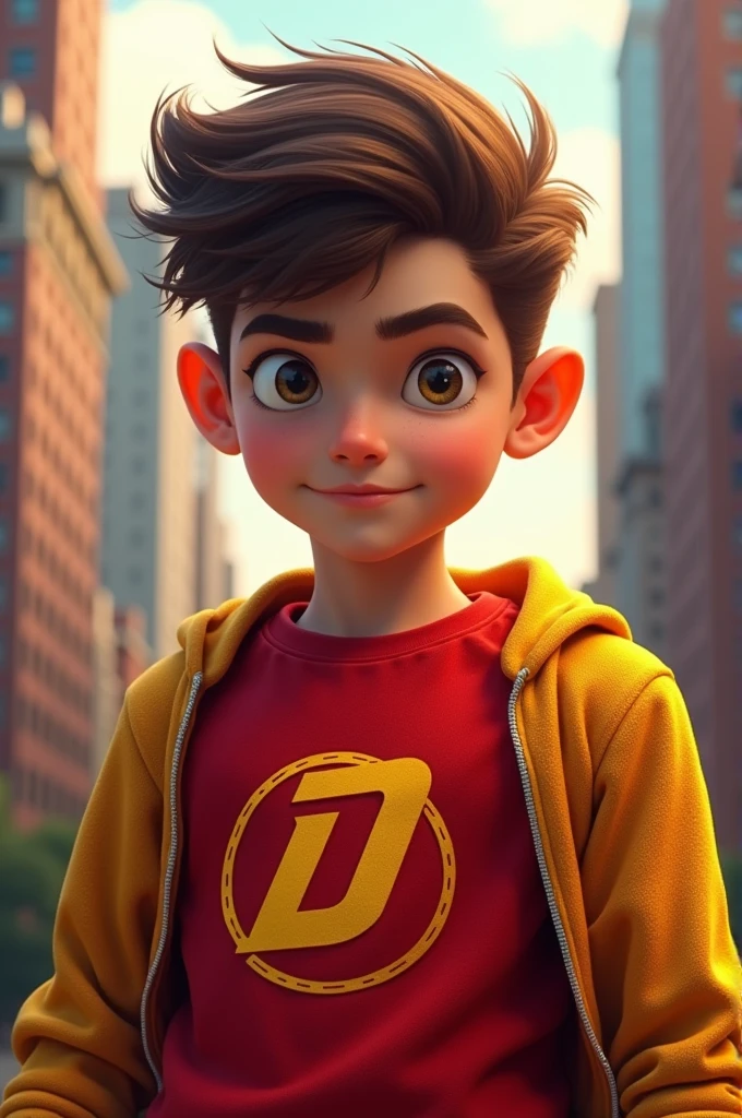 Boy in daredevil shirt 
