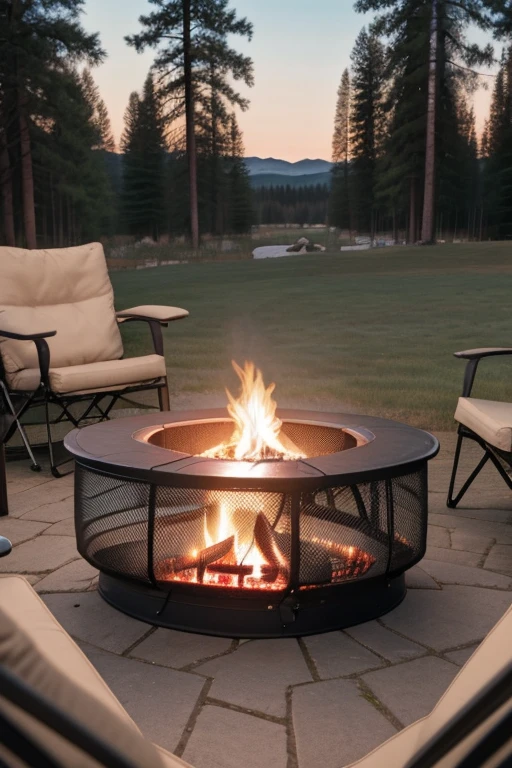 8k,Extremely detailed, masterpiece,High resolution,Highest quality,Increase the resolution,Cinema Lighting,Different space,Ultra Wide Angle,camp,Pop-up tent,Simple fire pit,small fire,canning,vision,1 girl