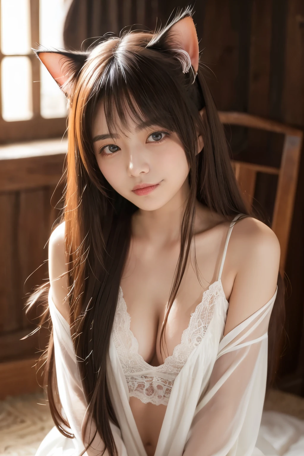 Long Hair, High resolution, One person, solo, chest, Gaze, Blushing, Smiling Tongue, Sticking out tongue, Longitudinal pupils/cat's eyes, Slanted Eyes,
